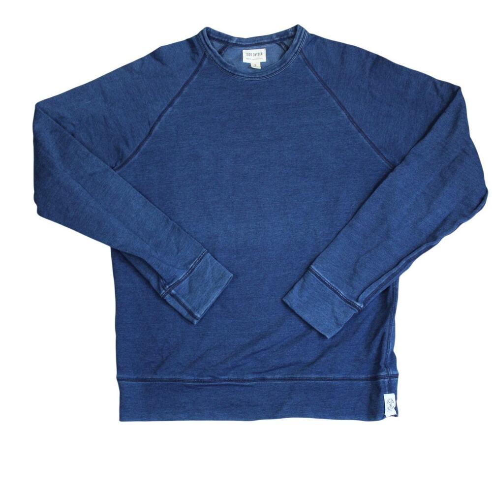 Todd Snyder Crewneck Sweatshirt Mens Small Blue Stretch Minimalist Quiet Luxury